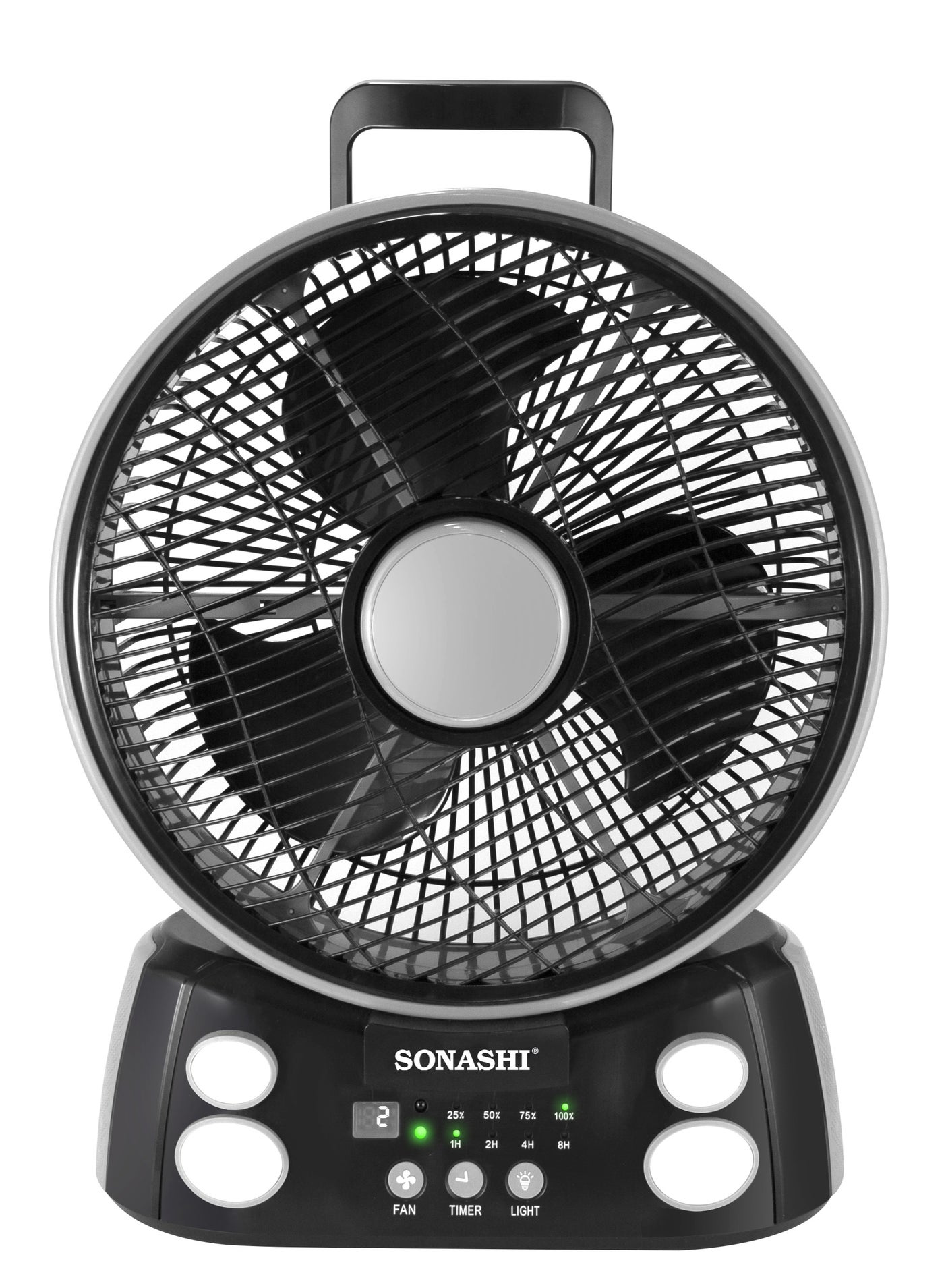 Compare Rechargeable Fan with ACDC Operation and 6 Speed Settings, Fan with LED Light, Continuous Working of Fan 30Hrs and Light 36Hrs with Solar Charging and USB Charging Function, Compact Design for Cars, Outdoor, and H at KSA Price