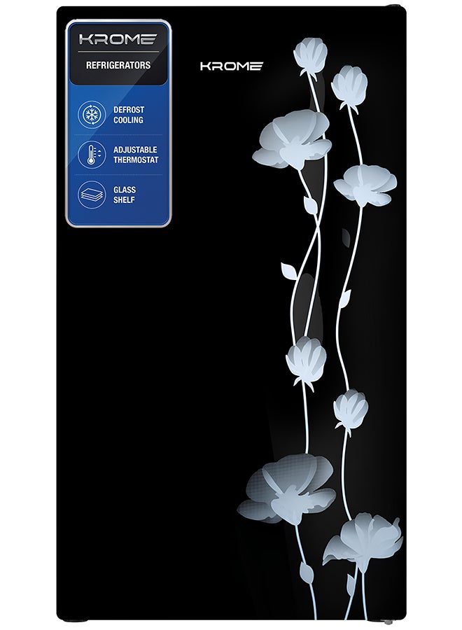 Compare KROME Glass Door Refrigerator, 141L Gross  90L Net Capacity, Direct Cool, Floral Design, R600a Refrigerant 141 L KRRF141GG black at KSA Price
