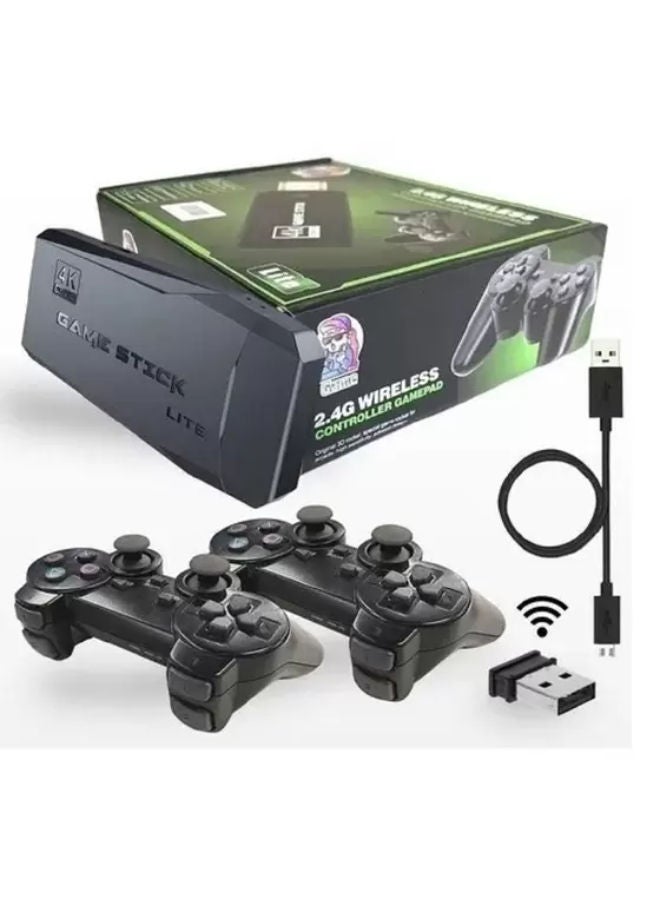 Compare Wireless Controller Gamepad Console Stick Plug And Play Video Game Stick with 10000 Games 9 Classic Emulators 4K High Definition HDMI Output For TV With Dual 2.4G Wireless Controllers 64GB at KSA Price