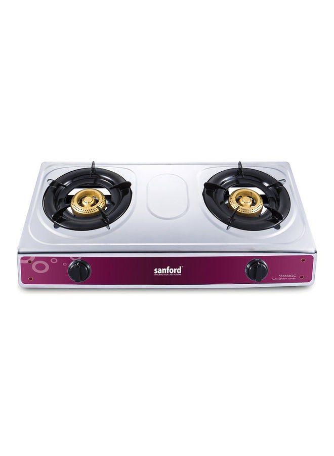 Compare Stainless Steel Gas Stove 2 Burner SF5353GC 2B Silver at KSA Price