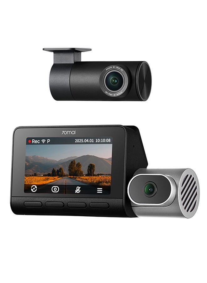 Compare 70mai 4K T80041 3 Channel Dash Cam, Car Camera with Front and Rear Inside2160P+2160P+1080P, STARVIS 2 IMX678, HDR Night Vision, WiFi 6, 4G LTE, ADAS, 24H Parking Mode, Supercapacitor with Free 512GB Card at KSA Price