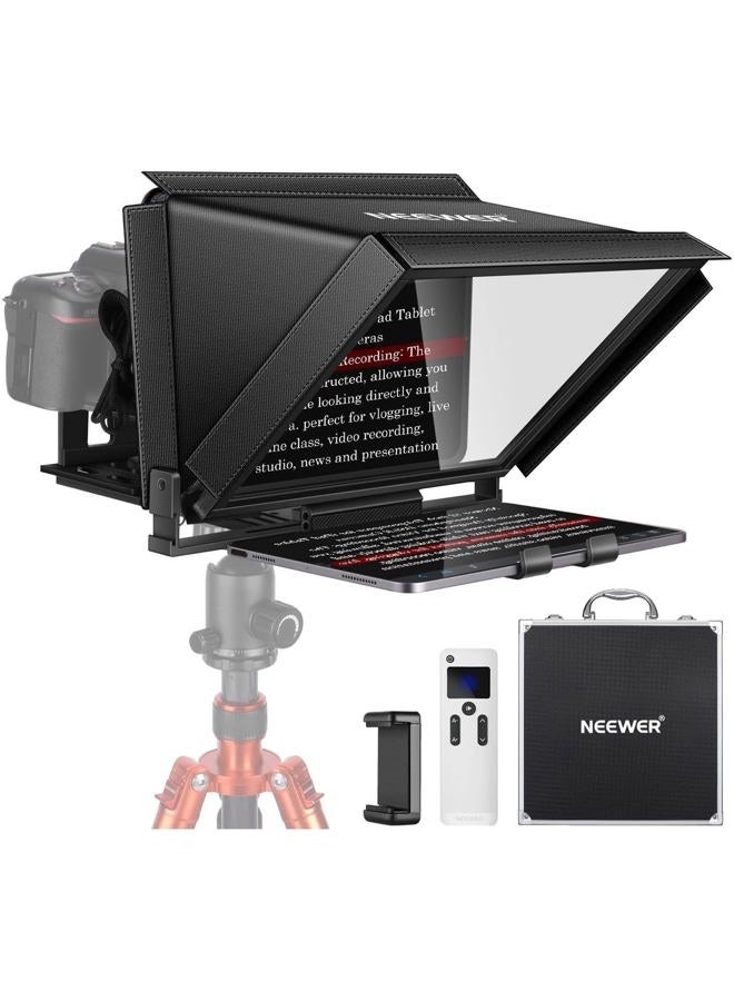 Compare Teleprompter X12 with RT110 Remote Bluetooth Connection Inside NEEWER Teleprompter App, Compatible with iPad, iOSAndroid Tablet, Smartphone, DSLR Camera, All Metal Construction Black at KSA Price