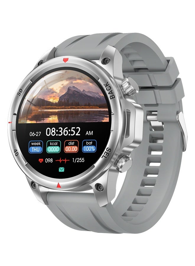 Compare Mens Smart Watch Outdoor Sports Waterproof Watch Bluetooth Call Health And Sleep Monitoring Multisports Mode LED Glare Wick RTDK68 Gray Tape at KSA Price