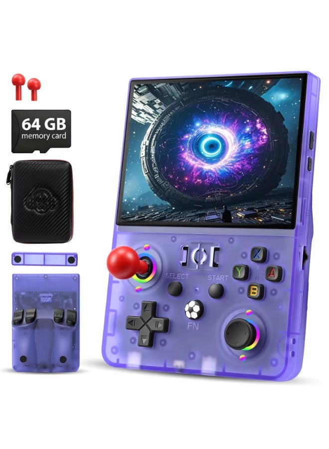 Compare R36MAX 2 Retro Handheld Game Console 4.5 Inch IPS Screen Portable Gaming Device Linux System 64GB Classic Arcade Pocket Video Game Player Purple at KSA Price