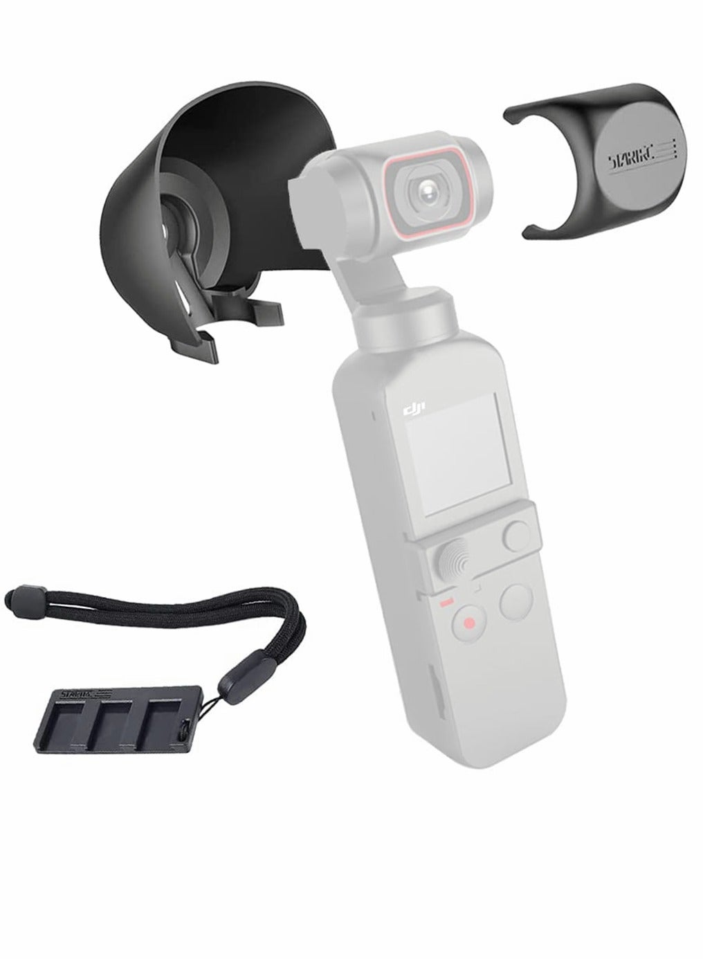 Compare Lens Hood for DJI OSMO Pocket 2 + Lens Cover Cap + Hand Lanyard Camera Accessories Combo Lens Sunshade Guard Prevent Glare Protective Caps Adapter Holder Gimbal Protector Prevent Collision Scratch at KSA Price