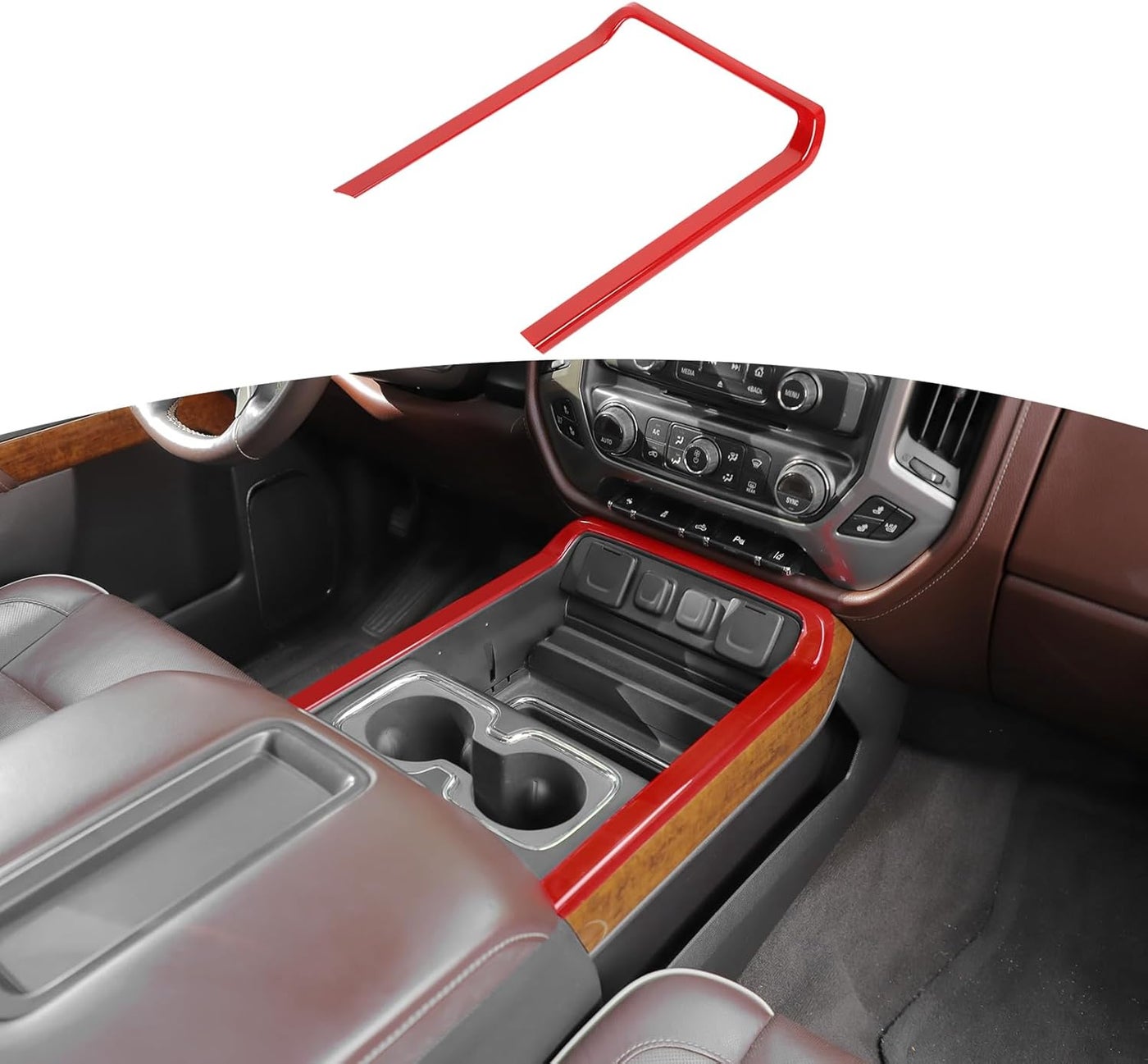 Compare RTTCZ Red Center Console Trim Frame Cover for Chevy Silverado & GMC Sierra 20142018 at KSA Price