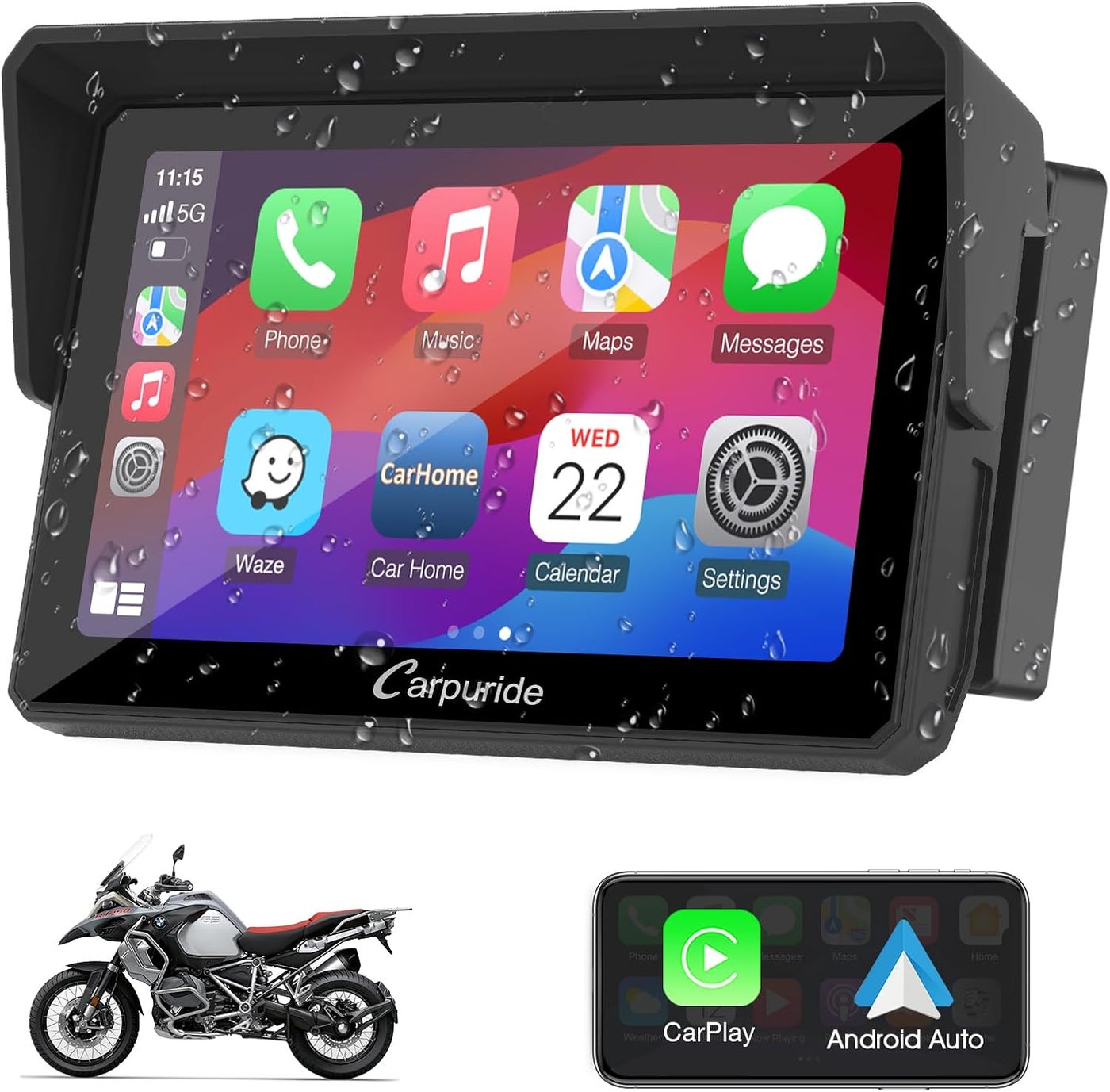 Compare Carpuride W502B Motorcycle Carplay Screen  5 Inch Waterproof Touchscreen for BMW R1200GS R1250GS S1000XR at KSA Price