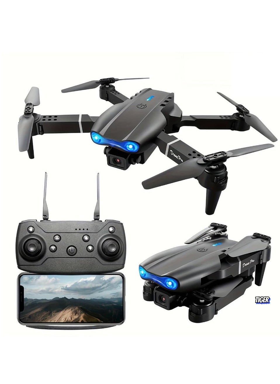 E99 Drone with Camera – Foldable RC Quadcopter for…