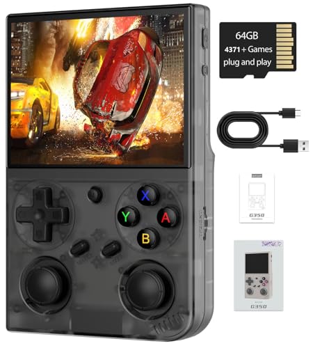 Compare G350 Retro Handheld Game Console 35 Inch IPS Screen Linux System Builtin 64G TF Card 4371 Games Preloaded Handheld Game Console 3200mAh BatteryTransparent Black at KSA Price