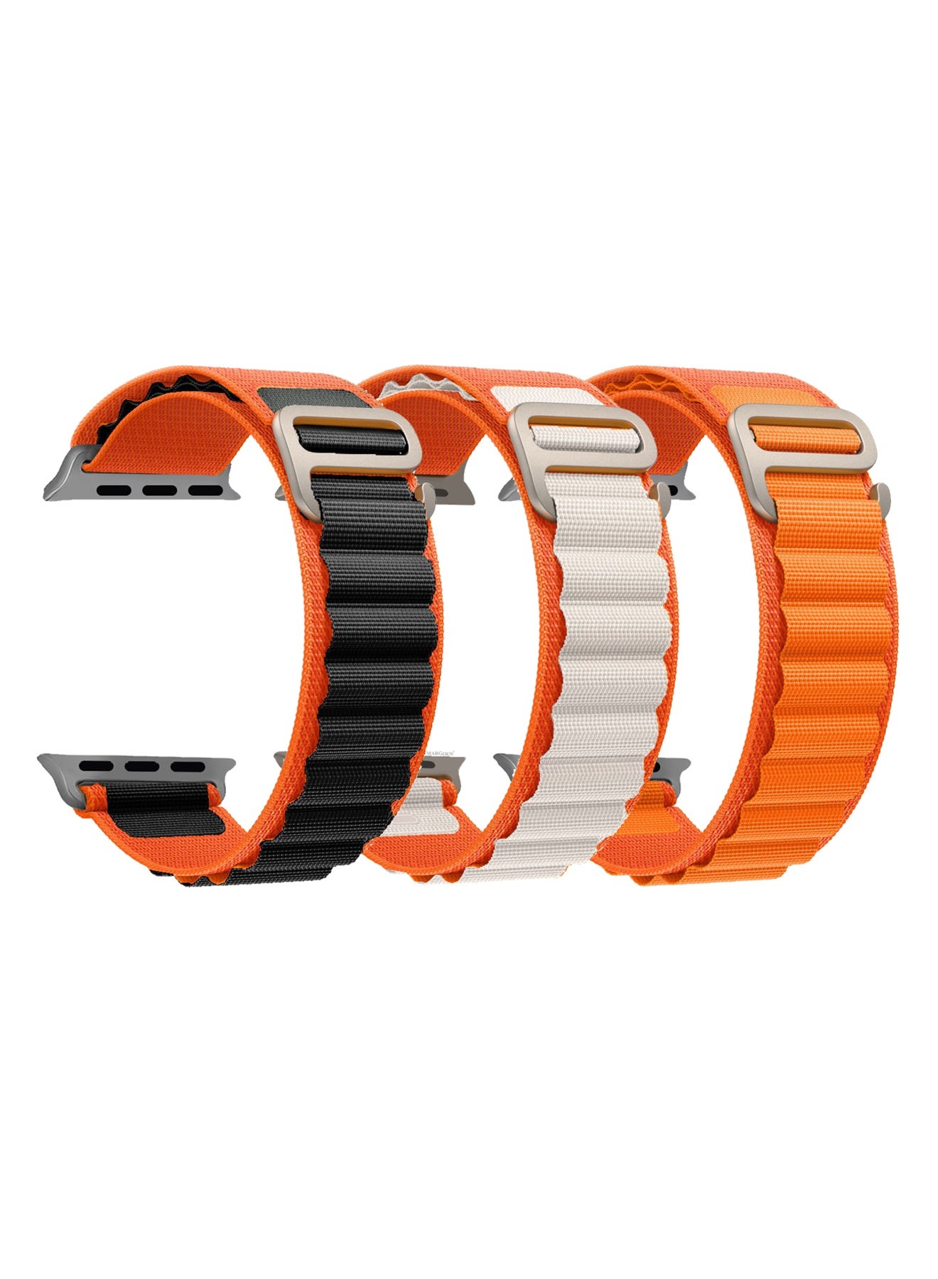 Compare 3 Packs of 49mm45mm44mmPremium Alpine Loop Band for Apple Watch Rugged Woven Strap with Titanium GHook  Orange at KSA Price