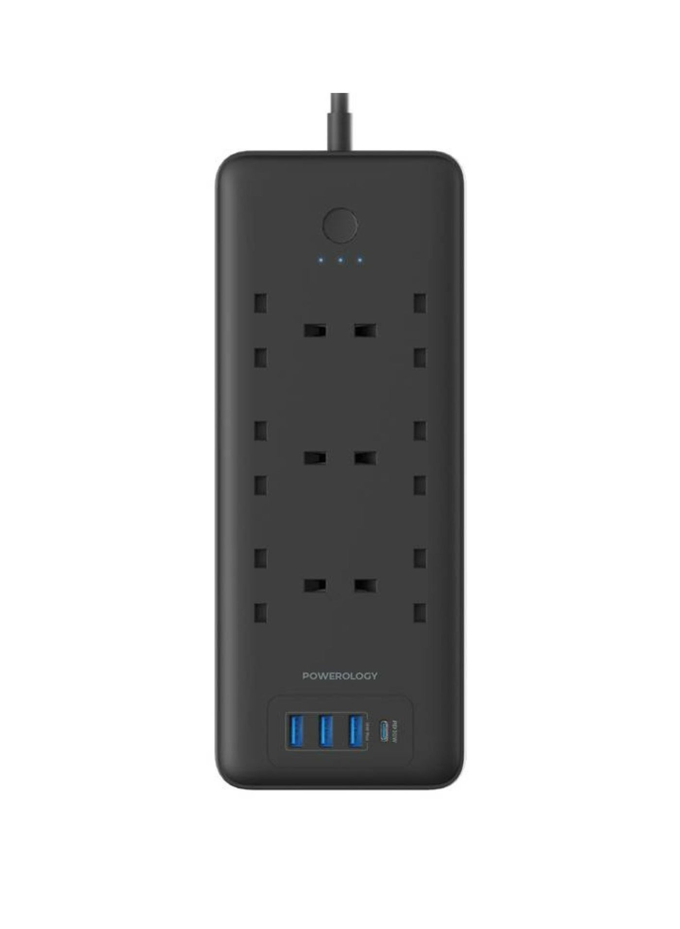 Compare 6 AC MultiPort Power Strip 48W with Surge Protection, Fireproof Material, 3250W AC Output, 3m Cable Length, 30W Power Delivery, QC 18W  Black at KSA Price