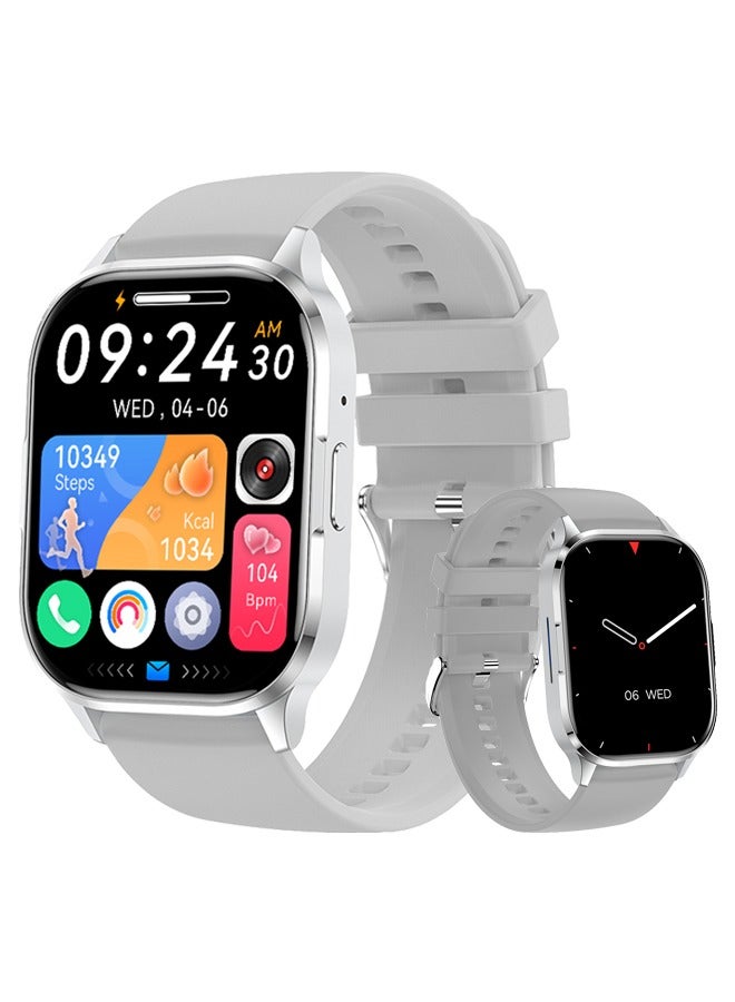 Compare Mens Smart Watch Women 2.01 AMOLED Waterproof Smartwatch,Fitness Tracker with Heart Rate Blood Pressure Sleep Monitor Activity Tracker for Android and iPhone  Silver at KSA Price