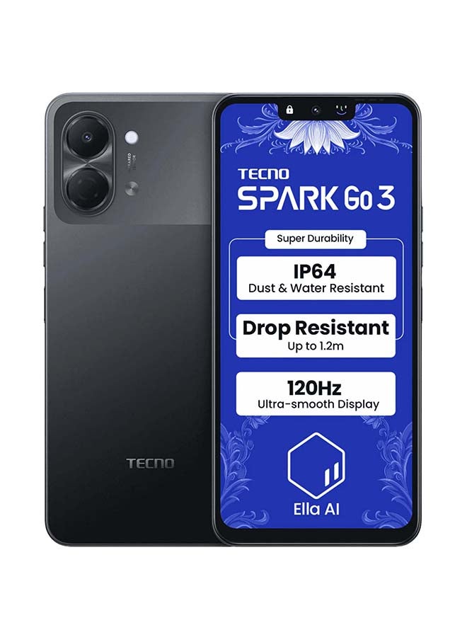 Spark Go 3 4G 64GB 4GB RAM Ink Black…
