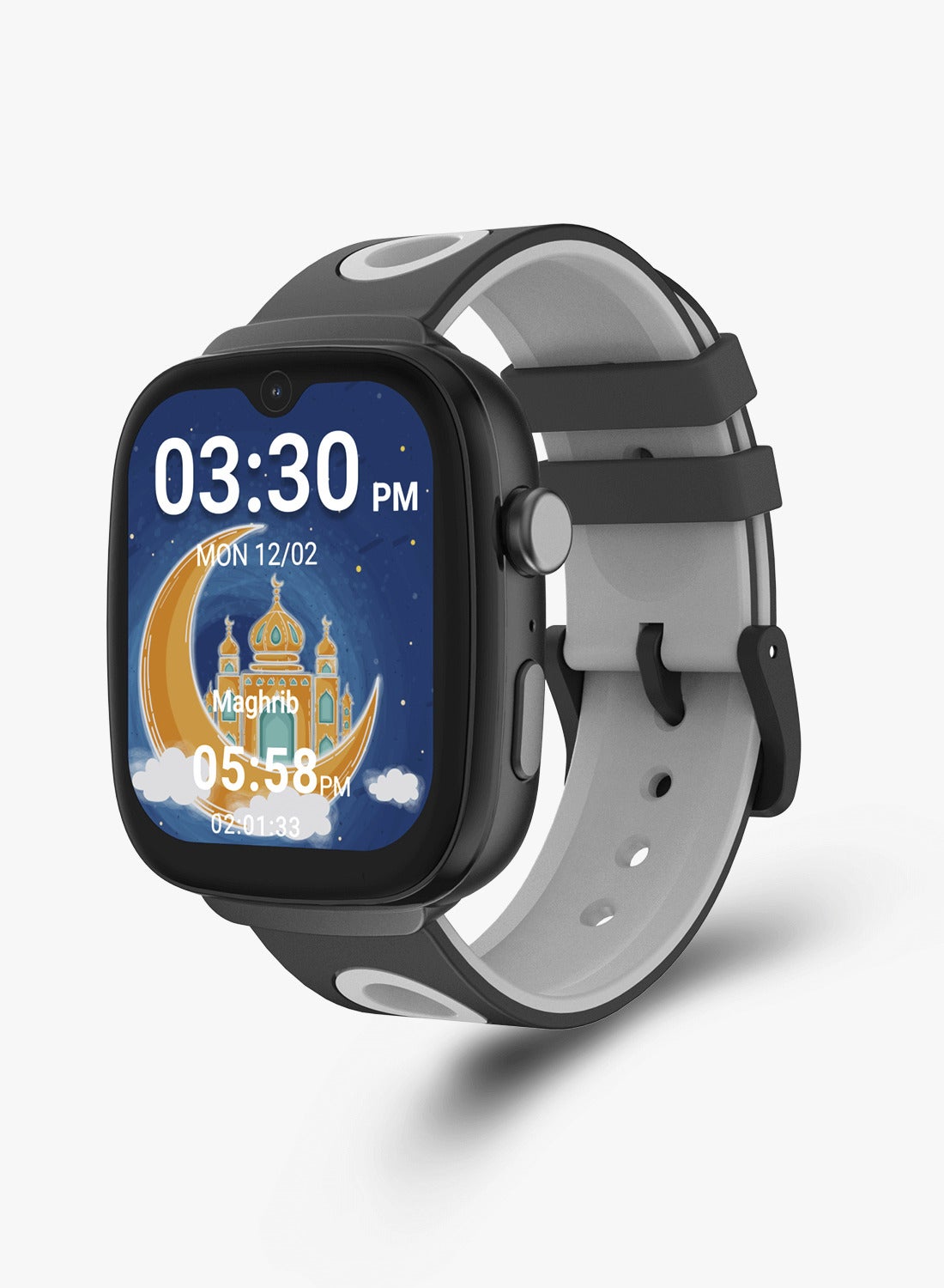 Compare Qwatch aMan K2 Kids Smart Watch Prayer Learning Islamic Smartwatch with Quran Player, Prayer Time Reminder, Tasbih Counter, 99 Names of Allah, IP67 Waterproof, Audio Visual Salah Training Watch for Children iQibla Smart Watch Black at KSA Price
