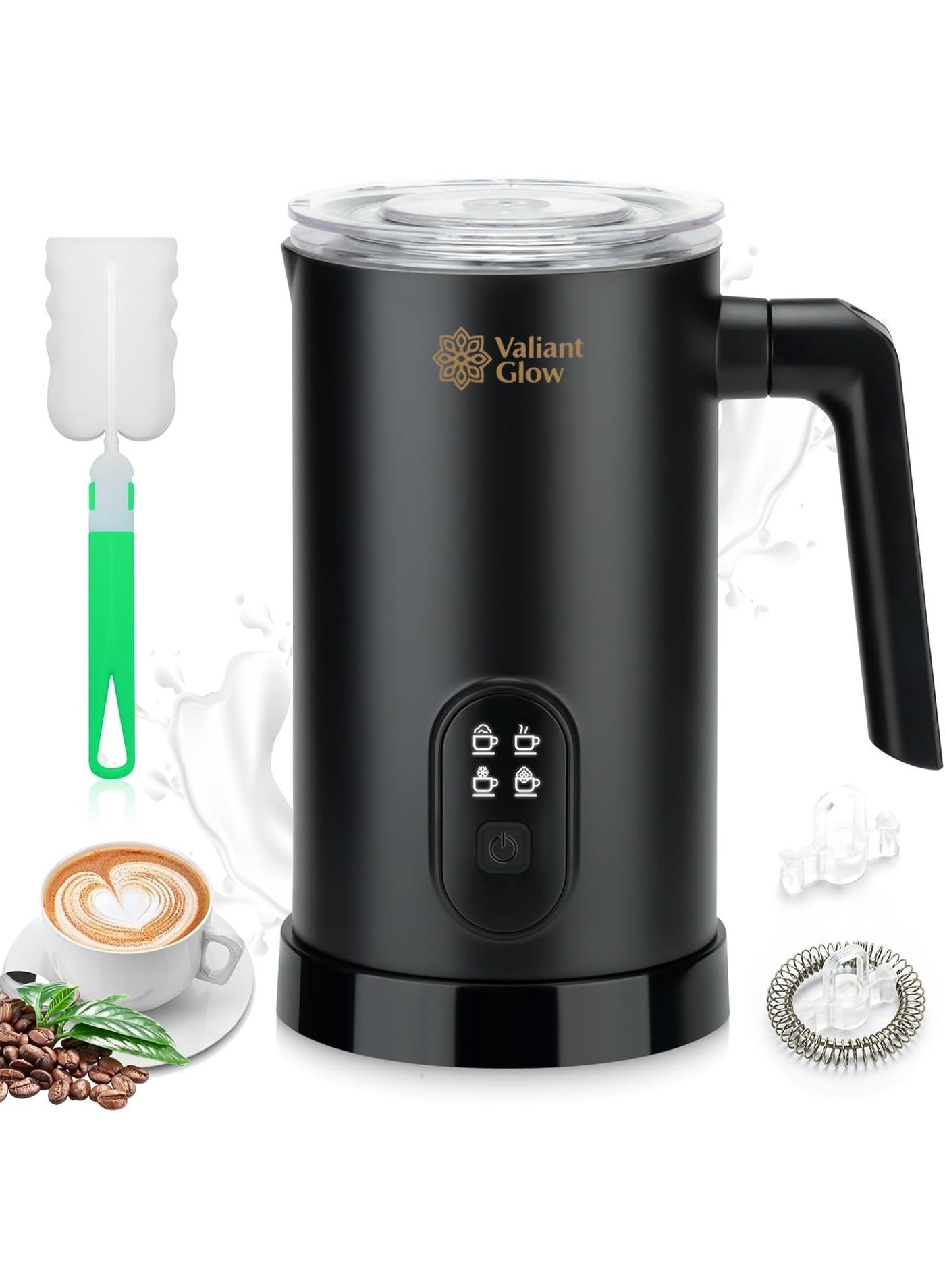 Milk Frother, 4-in-1 Electric Milk Steamer, 4 Milk…