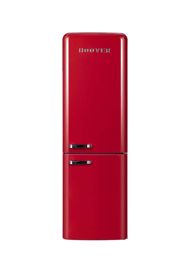 Compare Hoover 300L Bottom Mount Retro Style Refrigerator, Total No Frost Design, Metal Texture Handle, Electronic Control & LED Light, Silver Strip & Ice Twister, 1 Year Warranty,Red  HBRM300RR HBRM300RR Red at KSA Price