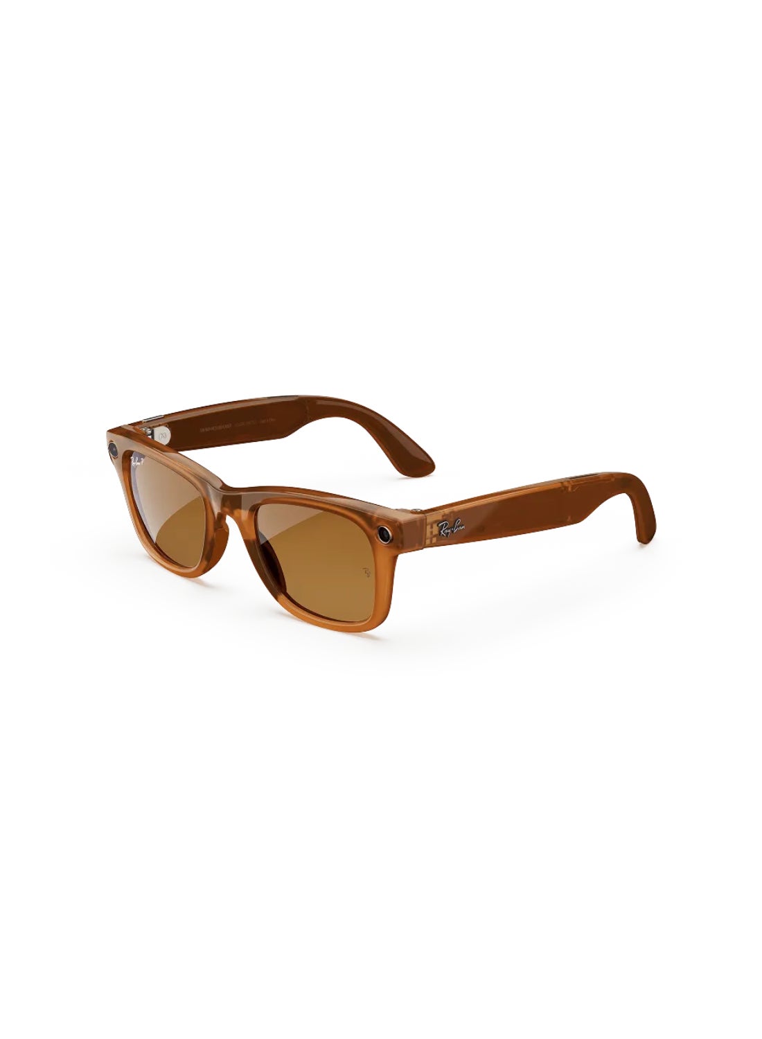 Compare RAYBAN Wayfarer Gen 1 Shiny Caramel Transparent Frame Brown Lens Large High Bridge Shiny Caramel Polar Brown at KSA Price