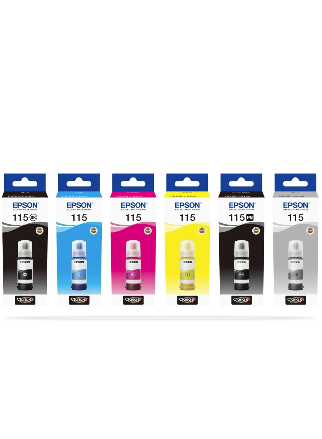 Compare 115 EcoTank 6Colour Full Set Ink Bottle Black, Photo Black, Cyan, Magenta, Yellow, Grey at KSA Price