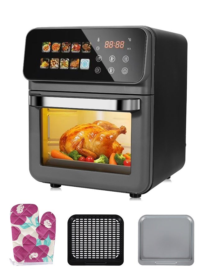 Compare Air Fryer 10L, 1350W Digital Air Fryer with 10 Preset Menus, 24H Delay Timer, Adjustable Temperature 80–200°C, Large Capacity Fryers for Family & Home Cooking at KSA Price
