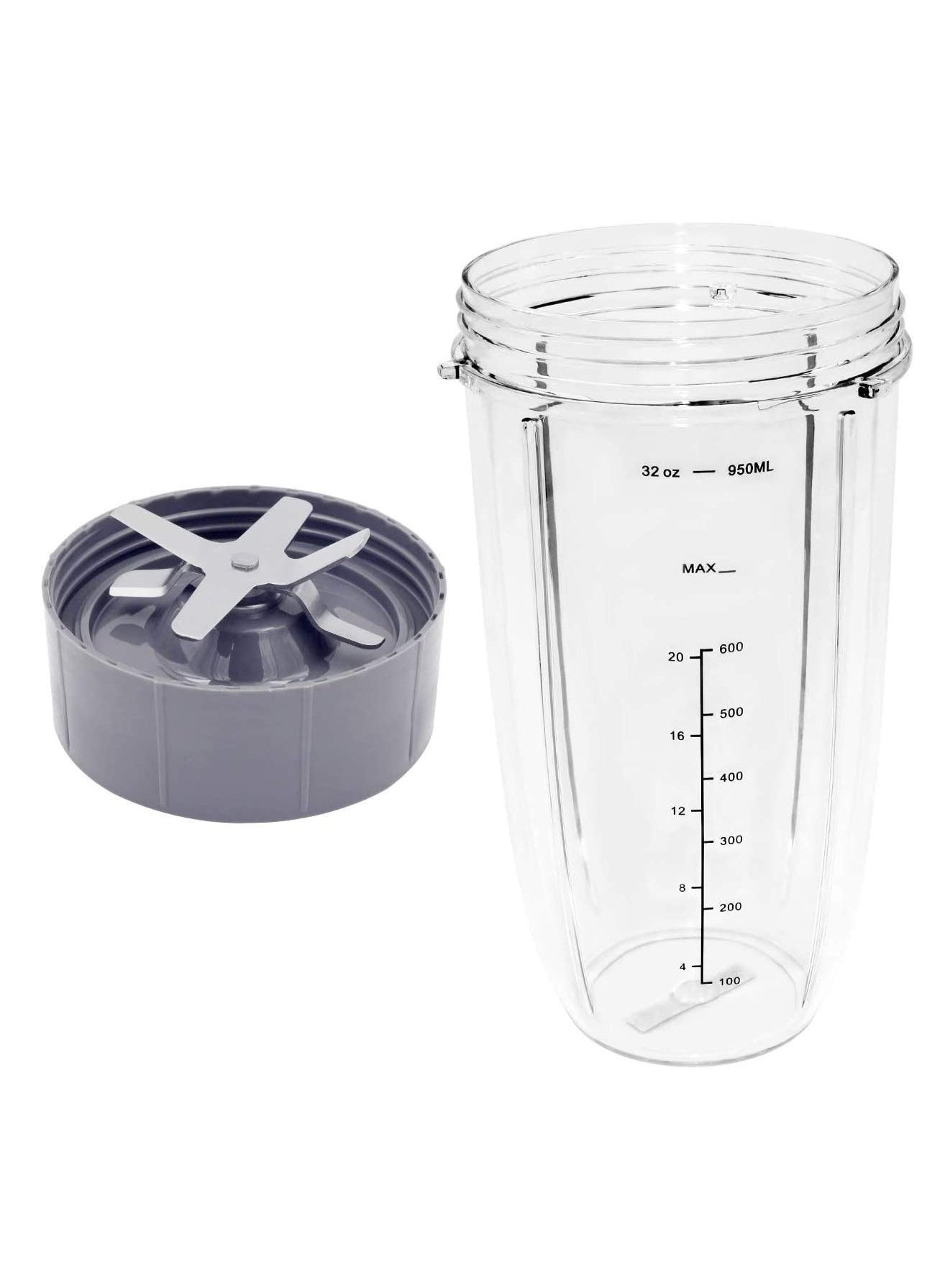 Compare 32oz Blender Cup and Extractor Blade Replacement Set for 600W 900W Single Serve Blenders Clear with Pre Installed Silicone Gasket Tool Free at KSA Price