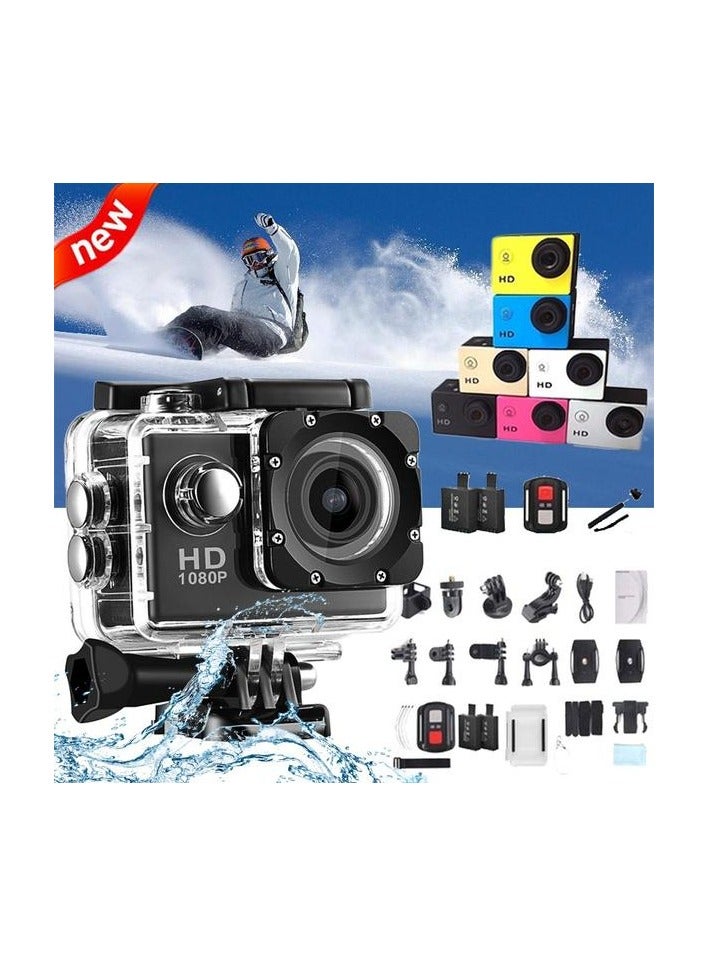 Compare 4K Action Camera 16MP Vision Sport Camera, Ultra HD WiFi Waterproof Camera, 170° HD Wide Angle Lens Underwater Cam with 2 Rechargeable Batteries and 2.0” HD Screen at KSA Price