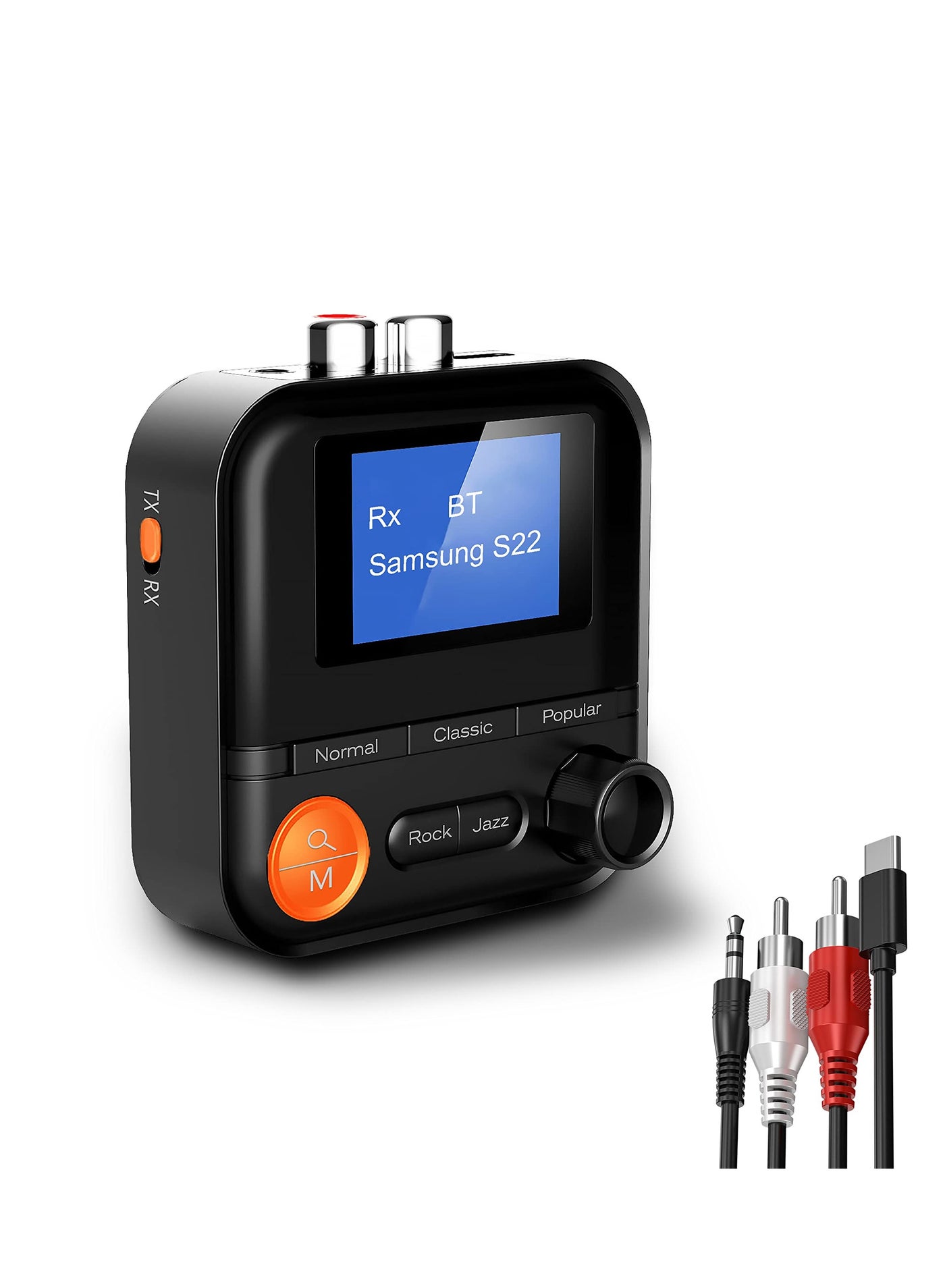 Compare Bluetooth Transmitter and Receiver with LCD Screen, Versatile 2in1 Adapter, 5 EQ Modes, TF Card Support, 3.5mm AUX RCA, Ideal for TV, PC, Car, MP3, CD Player, Speaker, Headset at KSA Price