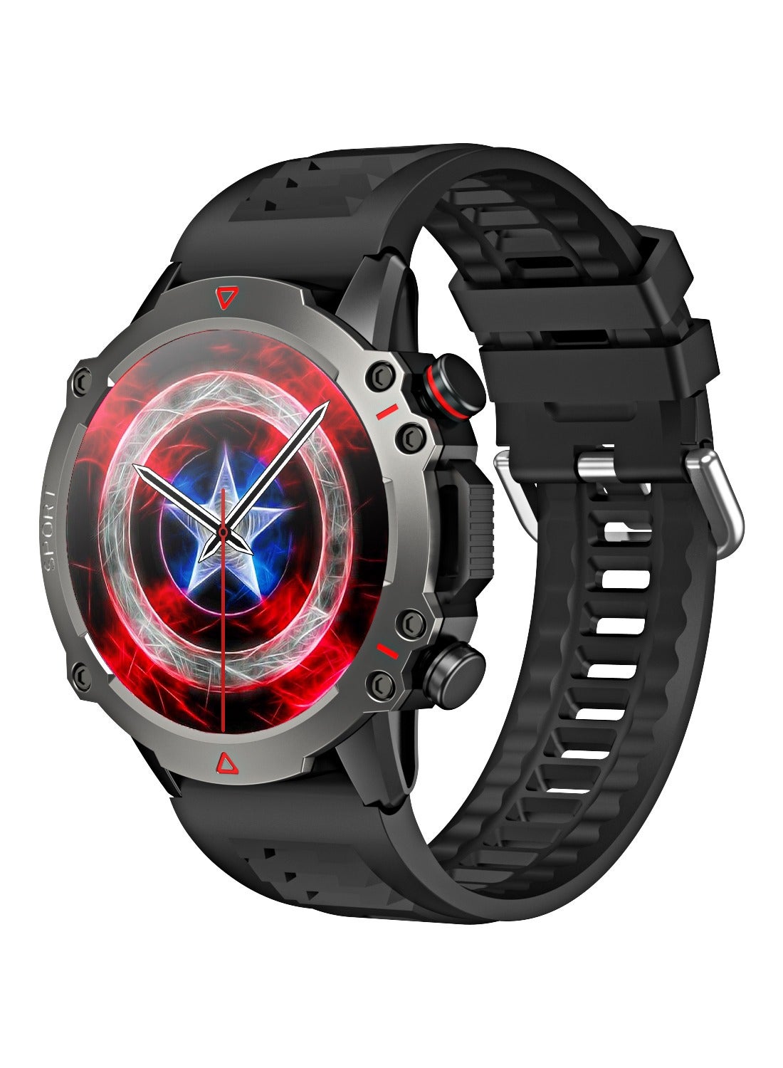 Compare TF10Black Outdoor Smart Watch with Heart Rate Monitoring Blood Oxygen MultiSport Modes Voice Call Bluetooth at KSA Price