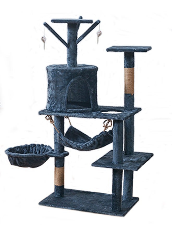 Wooden Cat Tree 125CM, Multi-Level Activity Cat…