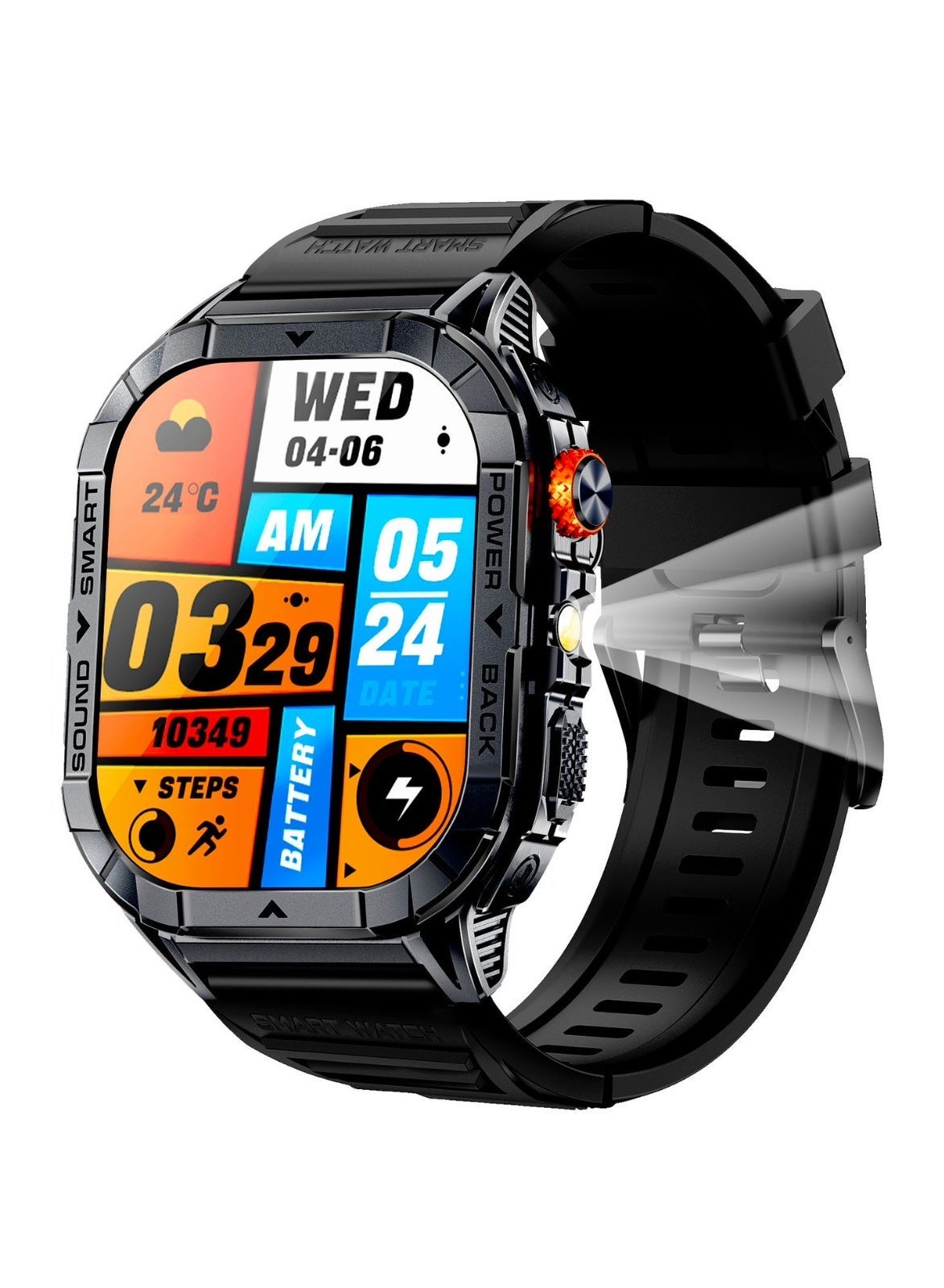 Compare 480.0 mAh HULK3 Smart watch for men, AMOLED Always On Display Bluetooth Calling Waterproof Fitness Watches Compatible With Android iOS  Black at KSA Price