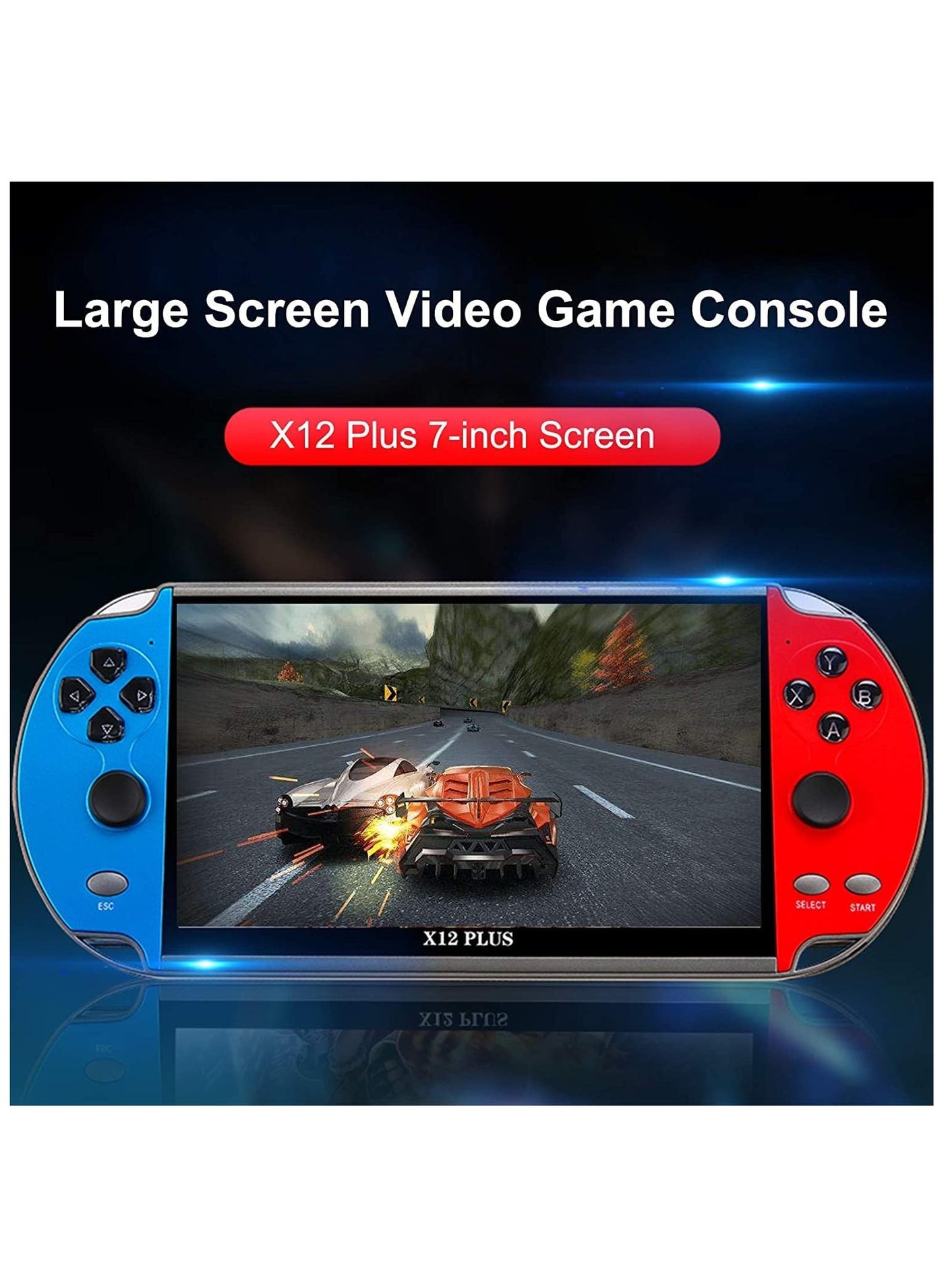 Compare X12 Plus 7 inch Video Game Console Built in 1000 Games 16GB Handheld Double Joystick Game Controller Spupport AV Output TF Card at KSA Price