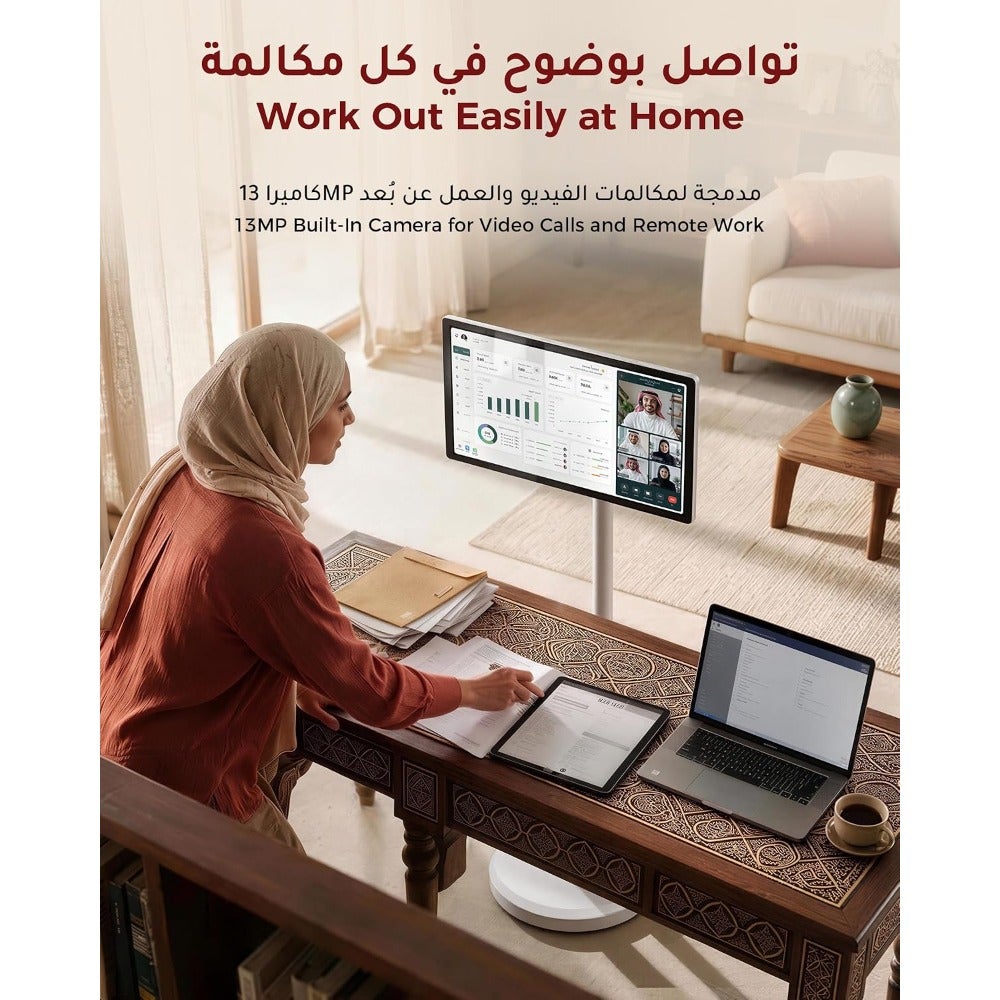 Compare ch Portable TV, Android Smart Monitor Touch Screen, Builtin Battery, 6GB RAM + 128GB Storage, Rolling Stand at KSA Price
