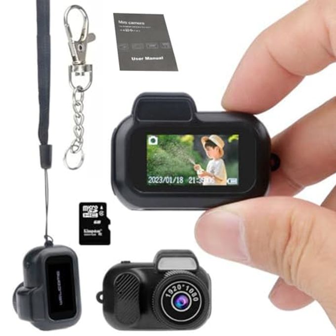 Compare Keychain Camera, WorldS Smallest 1080P Hd Mini Camera, Retro Portable Mini, 100 Mins Battery Life, For Students, Kids 32G at KSA Price
