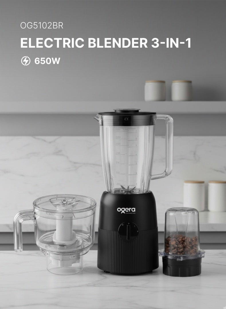 3-in-1 Electric Blender 650 W OG5102BR |…