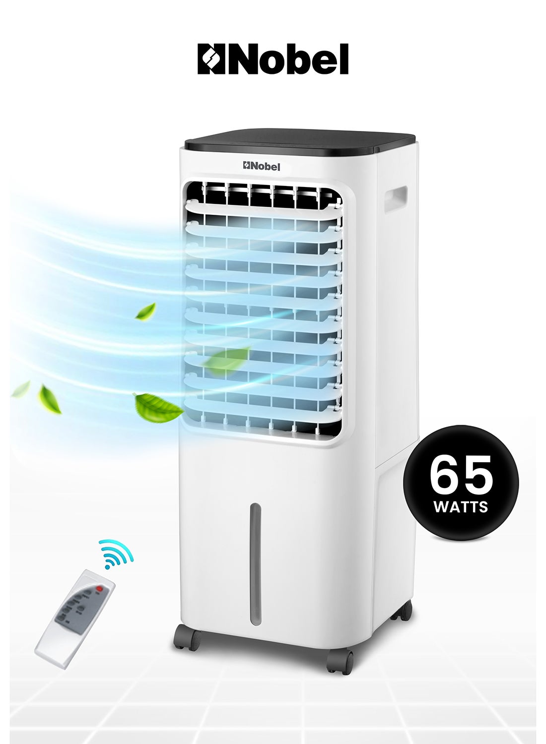 Compare Air Cooler, 12L Water Tank, 3Speed, Ionizer, Remote Control, Auto Swing, 7.5H Timer, Honeycomb Cooling Pads, Tubular Flow Fan With Water Shortage Protection 12 L 65 W Nobel Air Cooler NAC40R White at KSA Price