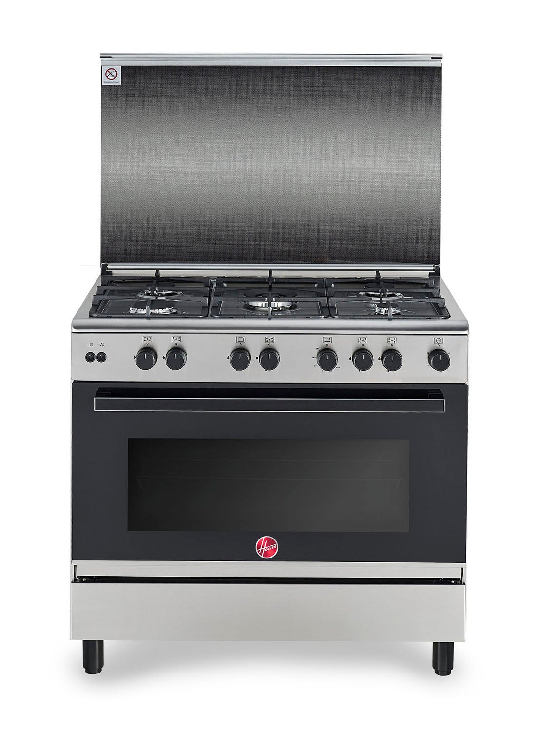 Compare 90x60 Full Gas Cooker with 5 Gas Burners1 Wok, Full Safety,Gas Oven & Grill, Auto Ignition,Cast Iron Support, Dual Convection Fan,Double Glazed Door 1YearWarranty StainlessSteelHGCG95GRS 5 HGCG95GRS silver at KSA Price