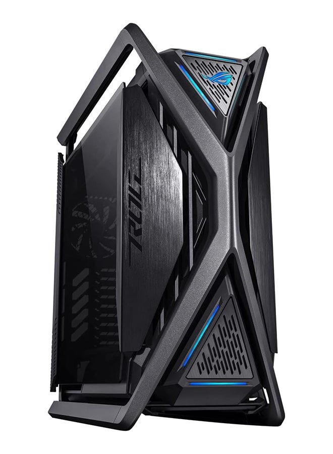 Compare ROG Hyperion GR701 EATX PC Case, Tempered Glass Side Panels, Up to 420mm Dual Radiator, 4*140mm Fans, Metal GPU Holder, Compnent Storage, ARGB Fan Hub, 60W Fast Charging, 90DC00F0B39000 Black at KSA Price