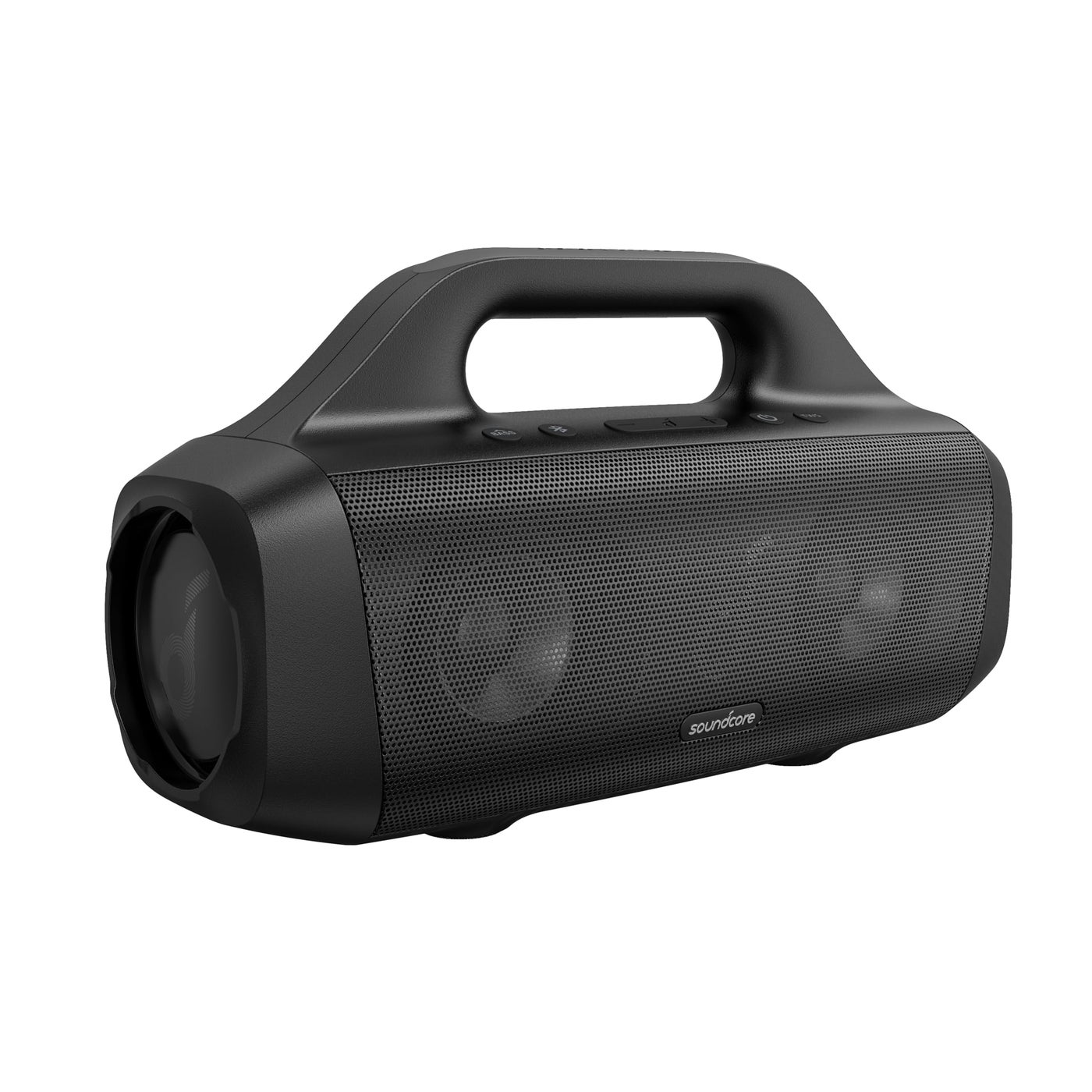 Compare Soundcore Anker Motion Boom Waterproof Bluetooth Speaker with Titanium Drivers, BassUp Technology, IPX7, 24H Playtime, App, Builtin Handle, Outdoor Speaker for Camping, Pool, Beach, Backyard at KSA Price