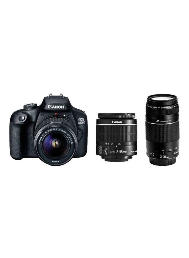 Compare EOS 4000D Zoom Kit With EFS 1855mm f3.55.6 III Lens With EF 75300mm f45.6 III USM Lens 18MP BuiltIn WiFi And Bluetooth at KSA Price