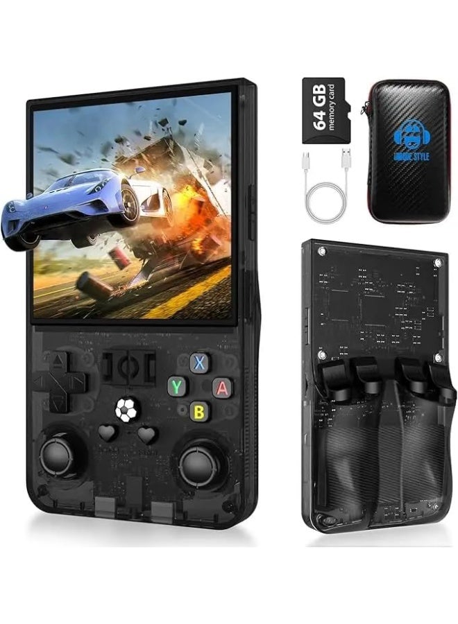 Compare R36MAX Retro Handheld Game Console, 4.0 IPS Screen Portable Gaming Console 64GB Card, 4000mAh Battery, 30+ Emulators, Linux Retro Mini Arcade Player for Kids & Adults, Classic Video Games – Black at KSA Price