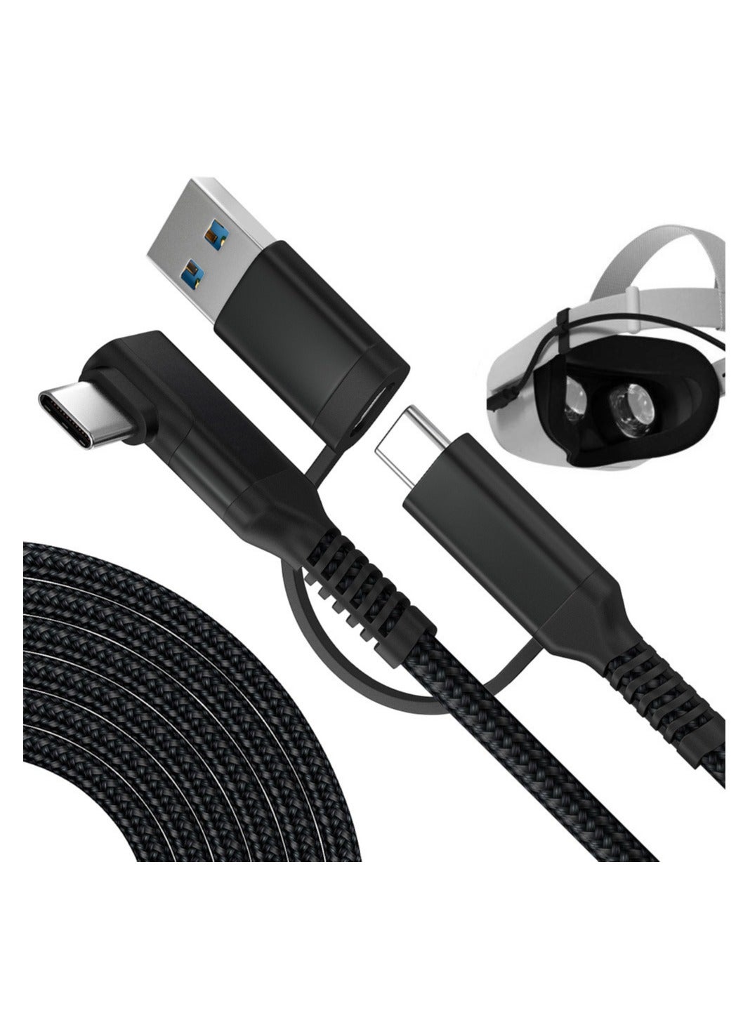 Compare Link Cable for Oculus Quest 2 19 FT SYOSI 2 in 1 High Speed PC Data Transfer Link Cable Fast Charging USB 3.1 Gen2 to USB C Cable for Virtual Reality Headset and PC Gaming Black Woven at KSA Price