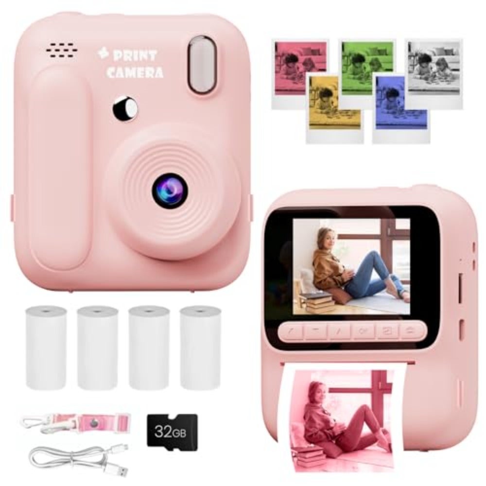 Instant print camera for kids aged 3-12: 2.4-inch…