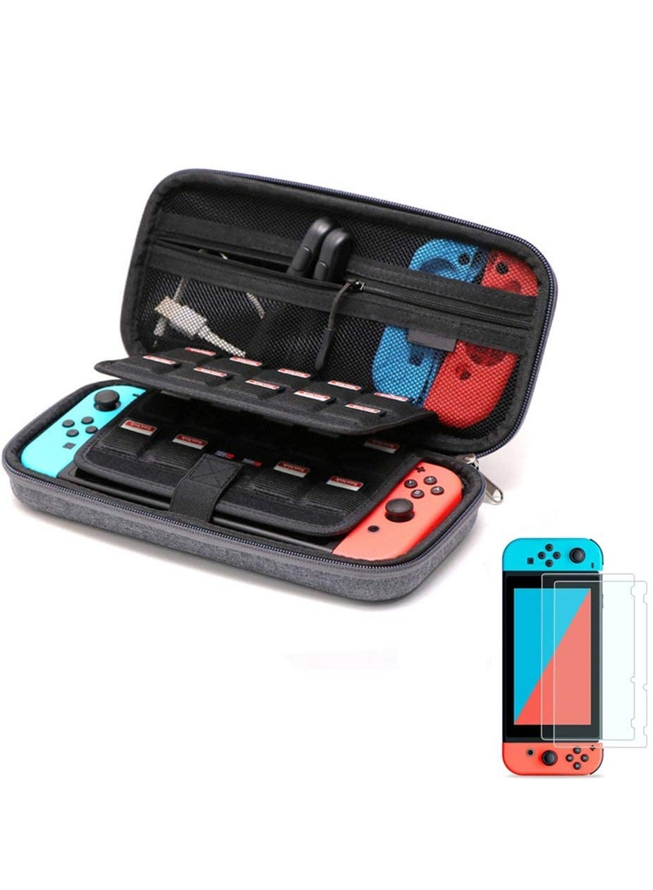 Compare Carrying Case Compatible with Nintendo SwitchSwitch OLEDSwitch Lite with 2 Pack Tempered Glass Screen Protectors, Waterproof Design with 10 Game Card Slots & Accessory Pocket for Travel at KSA Price