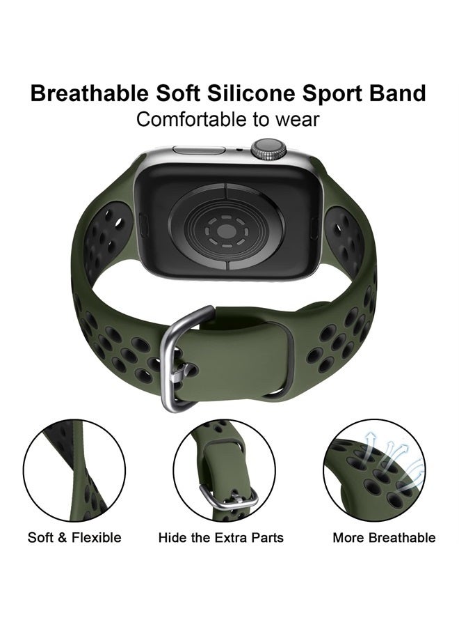 Compare 3 Pack Compatible for Apple Watch Ultra Band 49mm Series 87 Band 41mm 45mm Series 654SE 44mm 40mm Series 321 42mm 38mm, Breathable Silicone Sport Bands for iWatch Bands Men Women, SM at KSA Price