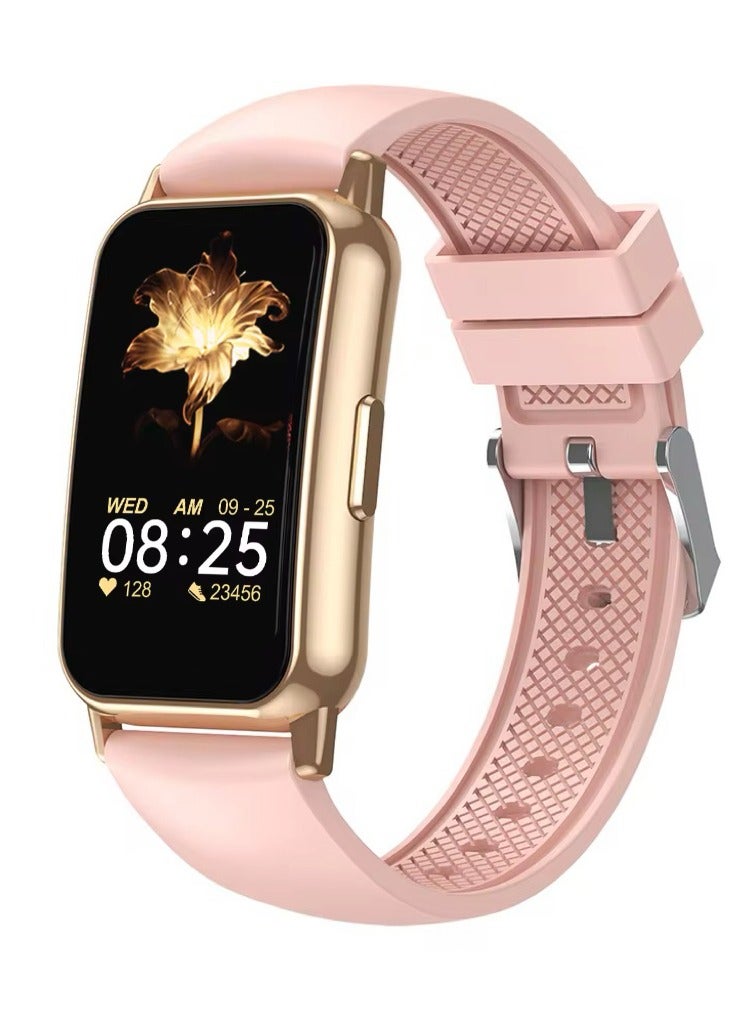 Compare Lady Smart Watch Sport Fitness Tracker Business for Women 1.47 Inch Lightweight HD Display Bluetooth Call AI Waterproof MultiFunctional for Android & iOS for Boys Girls Teens Silicone Strap Pink at KSA Price