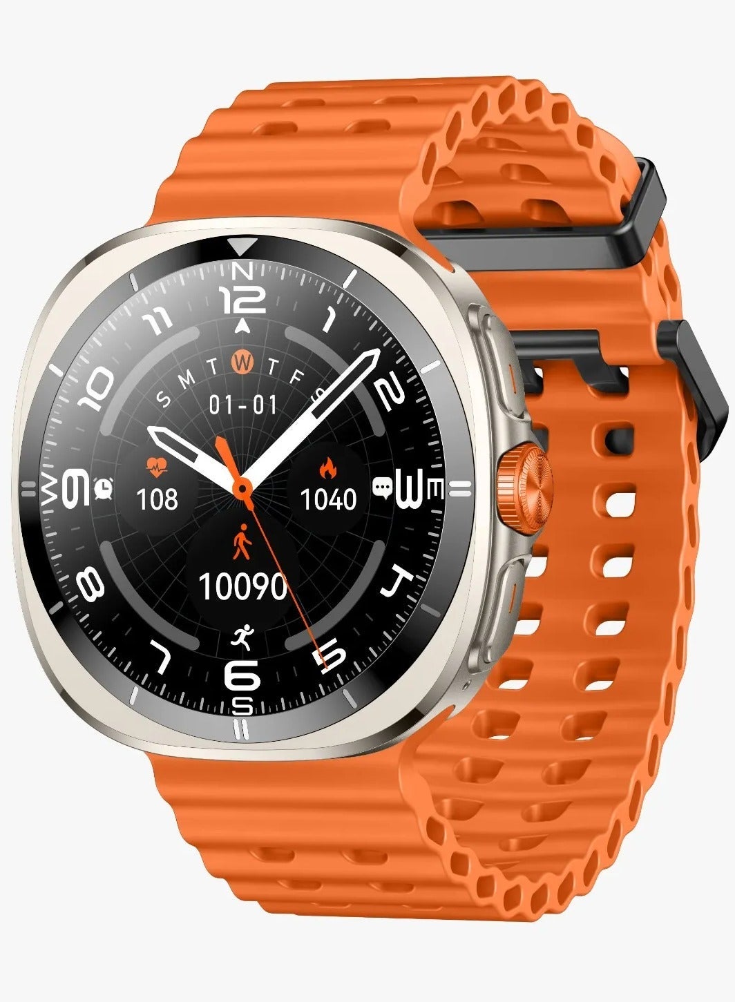 Compare Smart Watch Connect Pro with AMOLED Display 1.43” and HighFidelity BT Calling  Alwayson Display  Callsocial notifications  Music Control  Raise Wrist Wake screen  Sleep monitoring  Sedentary Reminder  OrangeTitanium Dial at KSA Price