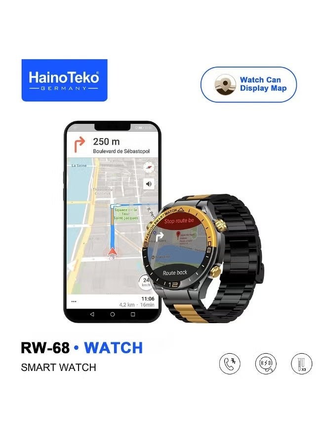 RW-68 AMOLED Smart Watch with Bluetooth Calling, GPS…