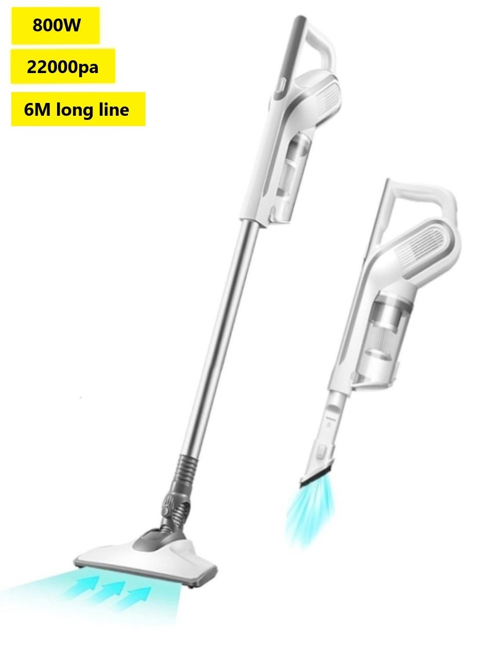Compare Corded Cane Vacuum Cleaner for Home Use, 22000Pa Super Suction Lightweight Cane Vacuum Cleaner, 800W Power, 2in1 Cane Vacuum Cleaner for Floors, Carpets and Pet Hair at KSA Price