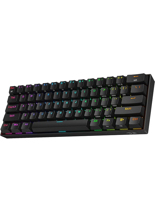 Compare K530 Pro Draconic 60% Wireless RGB Mechanical Compact Gaming Keyboard, Bluetooth2.4GhzWired 3Mode 61 Keys w100% HotSwap Socket, FreeMod Plate Mounted PCB & Tactile Brown Switch  Black at KSA Price