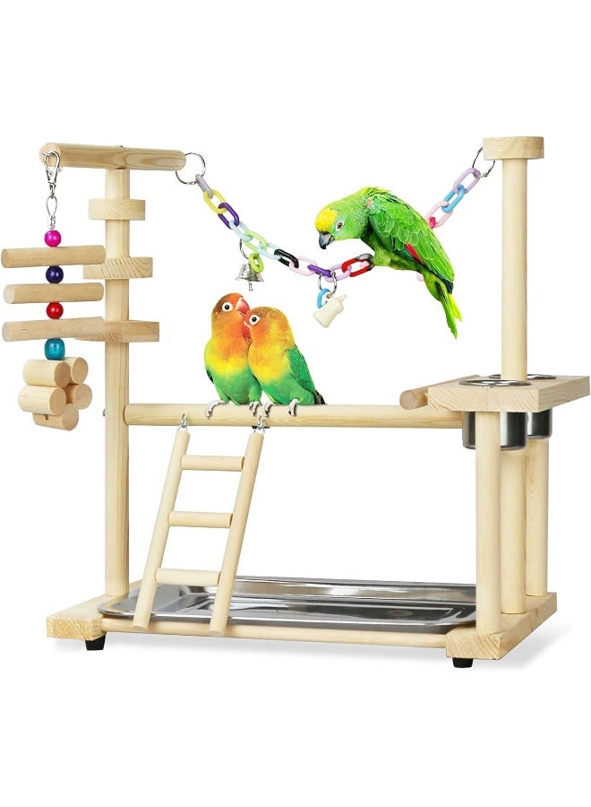 Compare NeoStyle Bird Play Stand, Bird Playpen Exercise Gym, with Ladder Feeder Cup Bell Swing, Parrot Play Climb Gym for Parrots Conure Lovebirds Playground at KSA Price