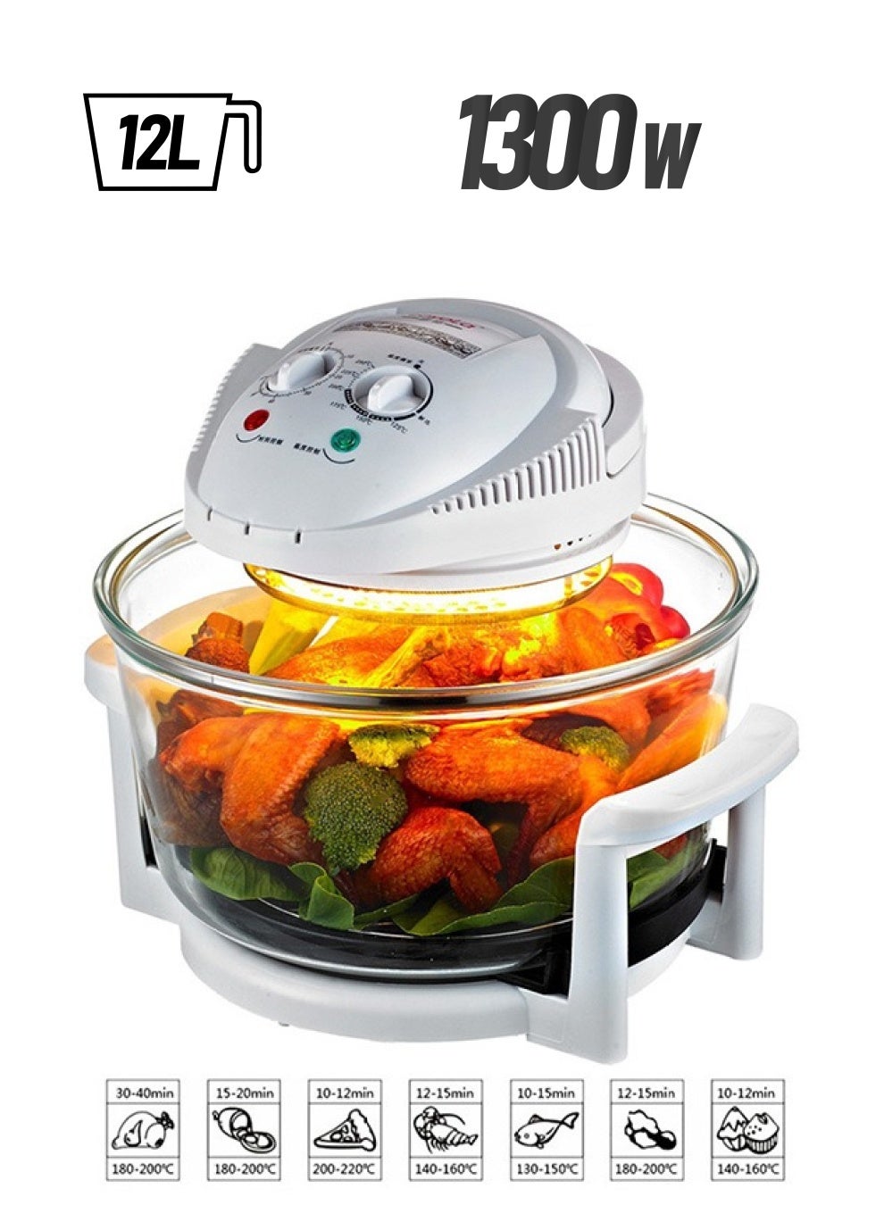 Healthy Kitchen Turbo Air Fryer, 12L 1300W Oilless…